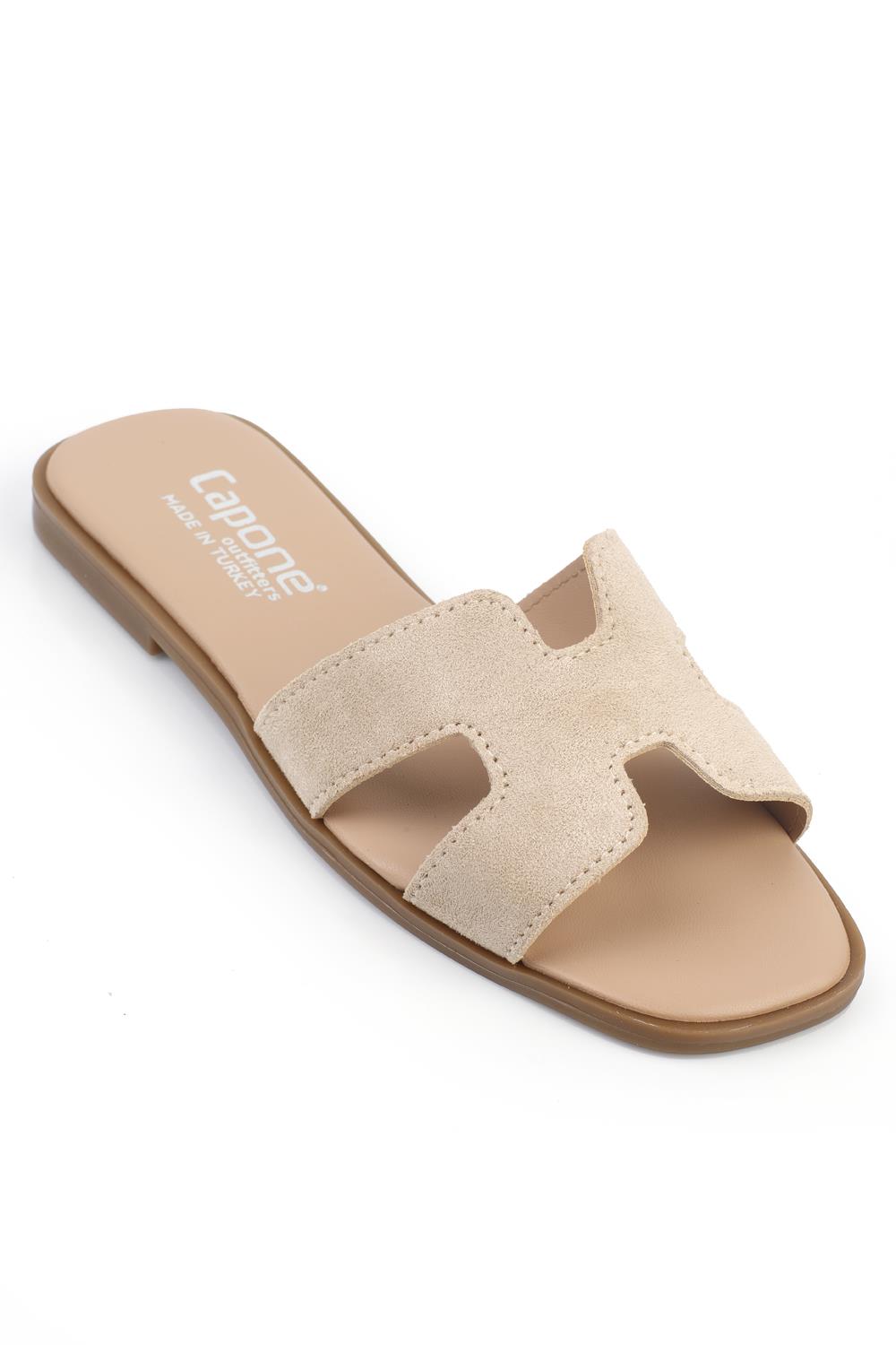 Capone Halsey Women Beige Slide Flat Sandals
