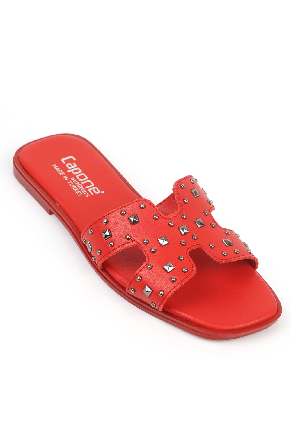 Capone Halsey Women Coral Slide Flat Sandals