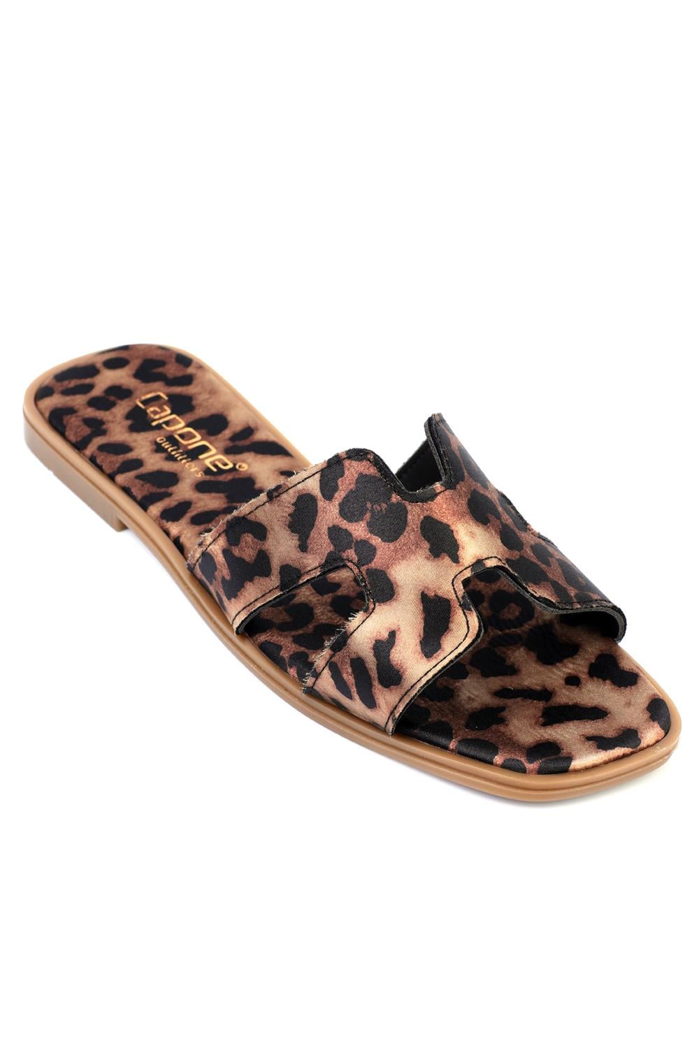 Capone Halsey Women Leopard Slide Flat Sandals