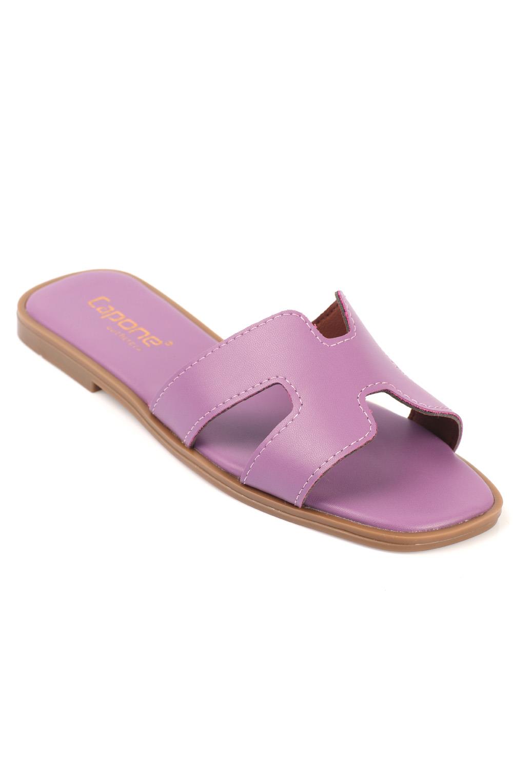 Capone Halsey Women Lilac Slide Flat Sandals