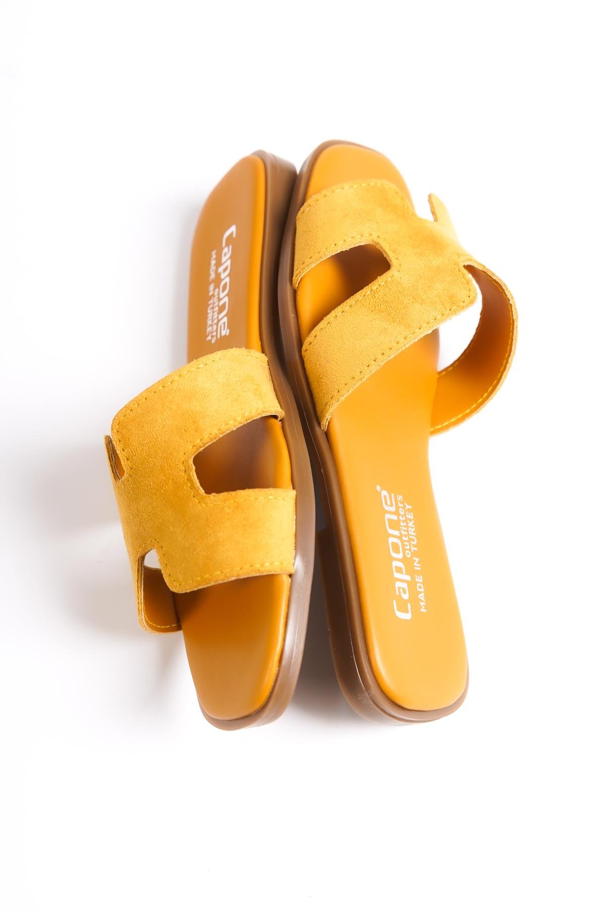 Capone Halsey Women Mustard Slide Flat Sandals