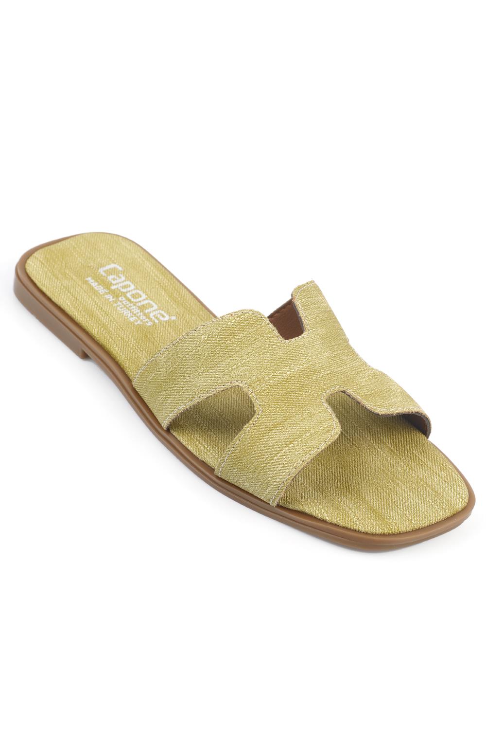 Capone Halsey Women Pistachio Green Slide Flat Sandals