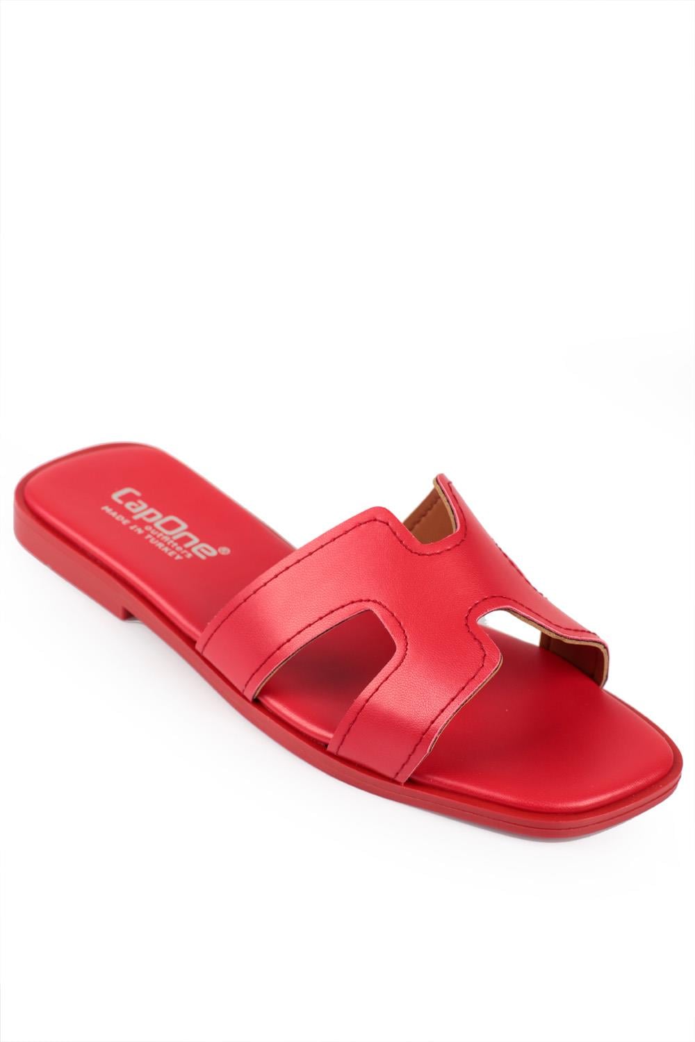 Capone Halsey Women Red Slide Flat Sandals