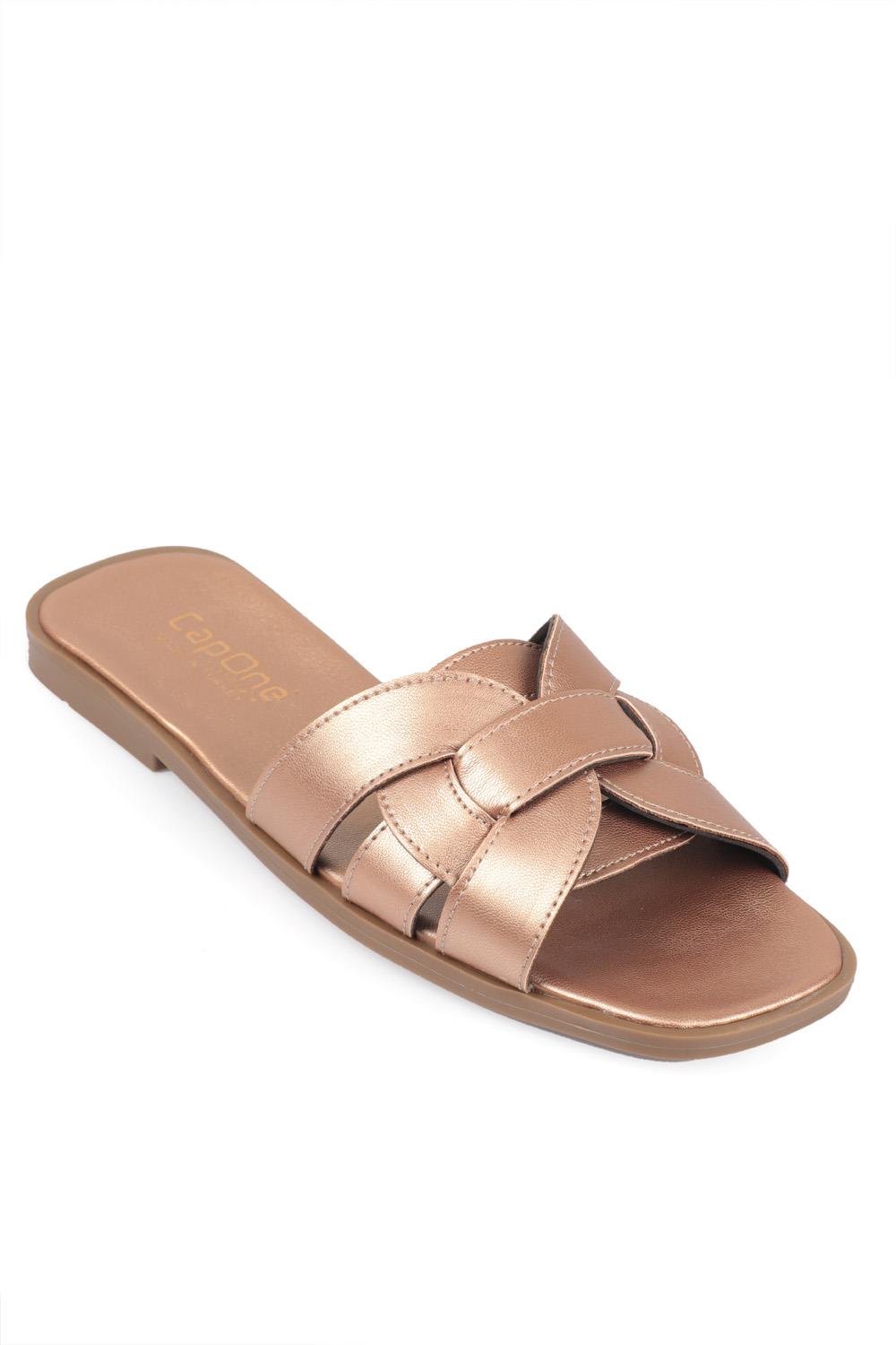 Capone Halsey Women Rose Slide Flat Sandals
