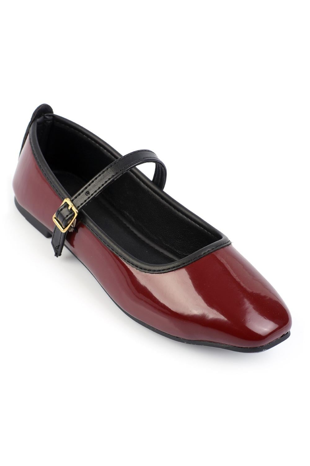 Capone Hana Trend Women Patent Burgundy Ballet Flats