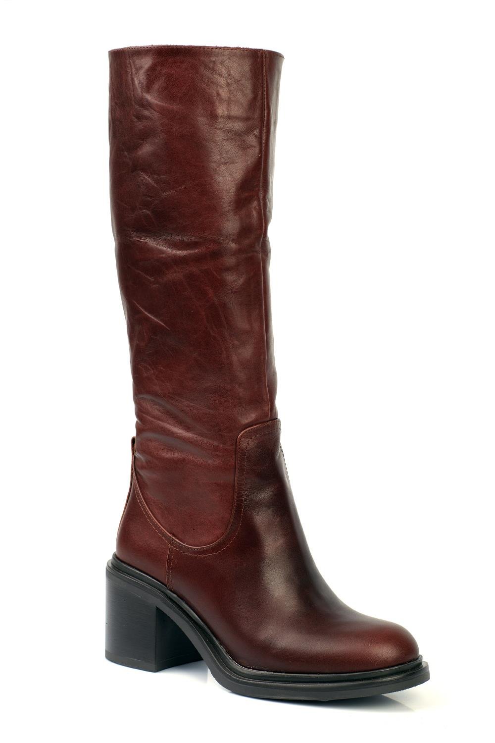 Capone High Sole Leather Women Tan Boots