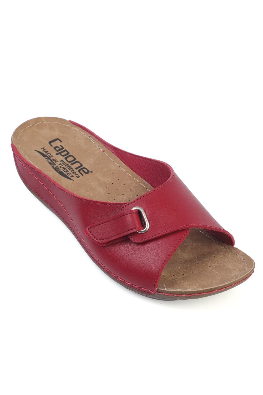 Capone Jenn Z0397 Women Red Slide Comfort Anatomical Sandals