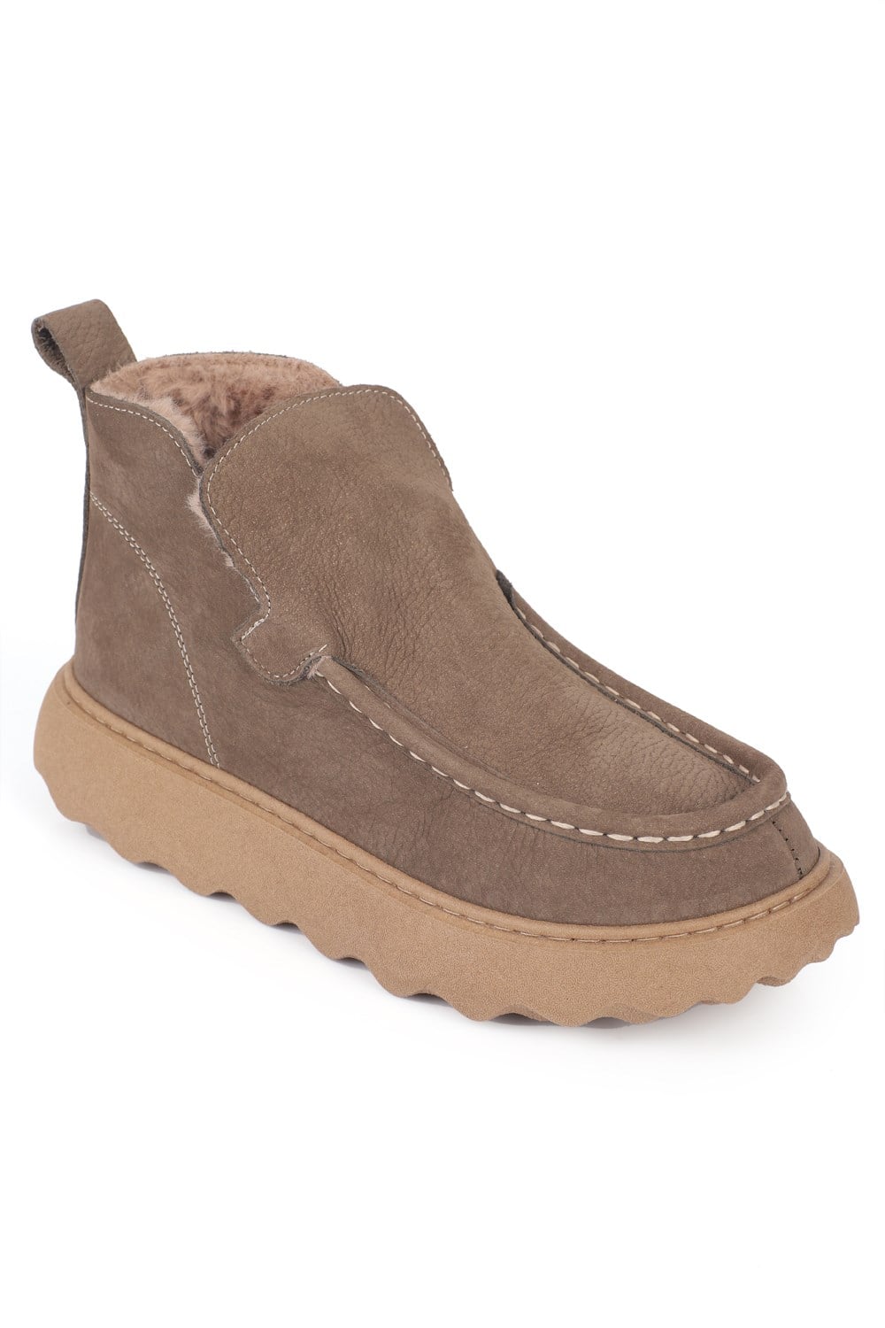 Capone Jenni Genuine Nubuck Leather Comfort Women Brown Ankle Boot