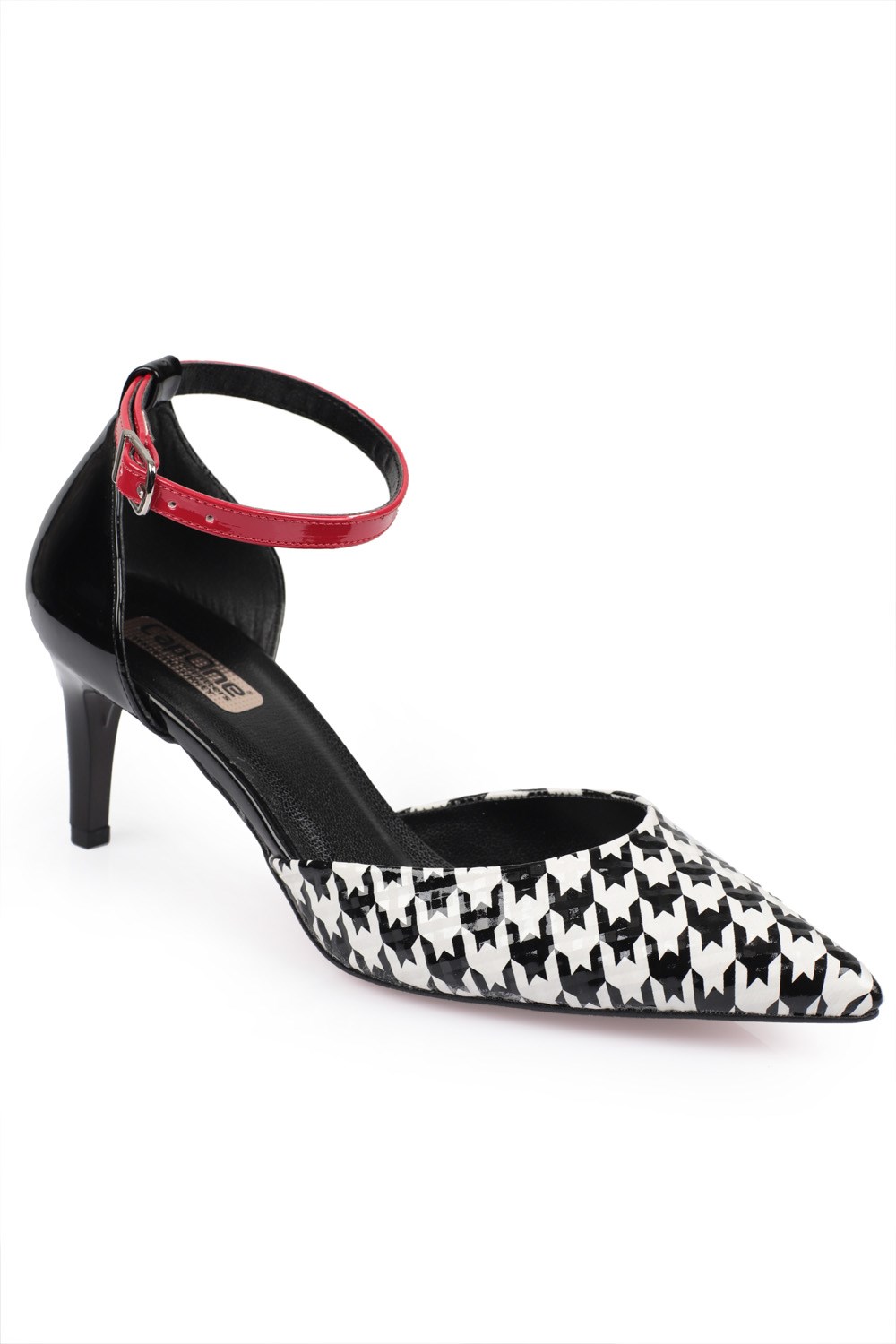 Capone Jessica Ankle Strap Women Houndstooth Stiletto