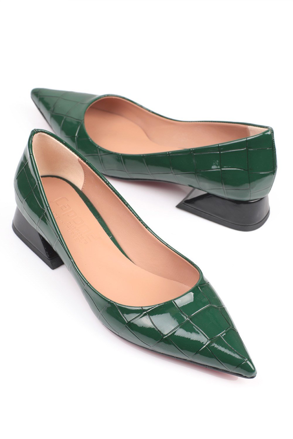 Capone Jessica Low Heel Women Dark Green Shoes | caponeoutfitters.com