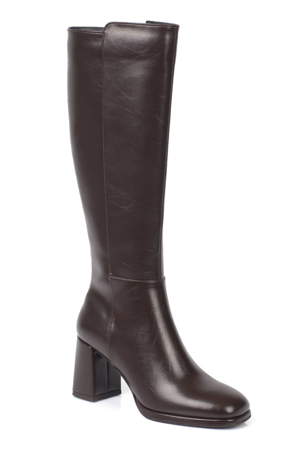 Capone Lavina Platform Square Toe Women Brown Boot