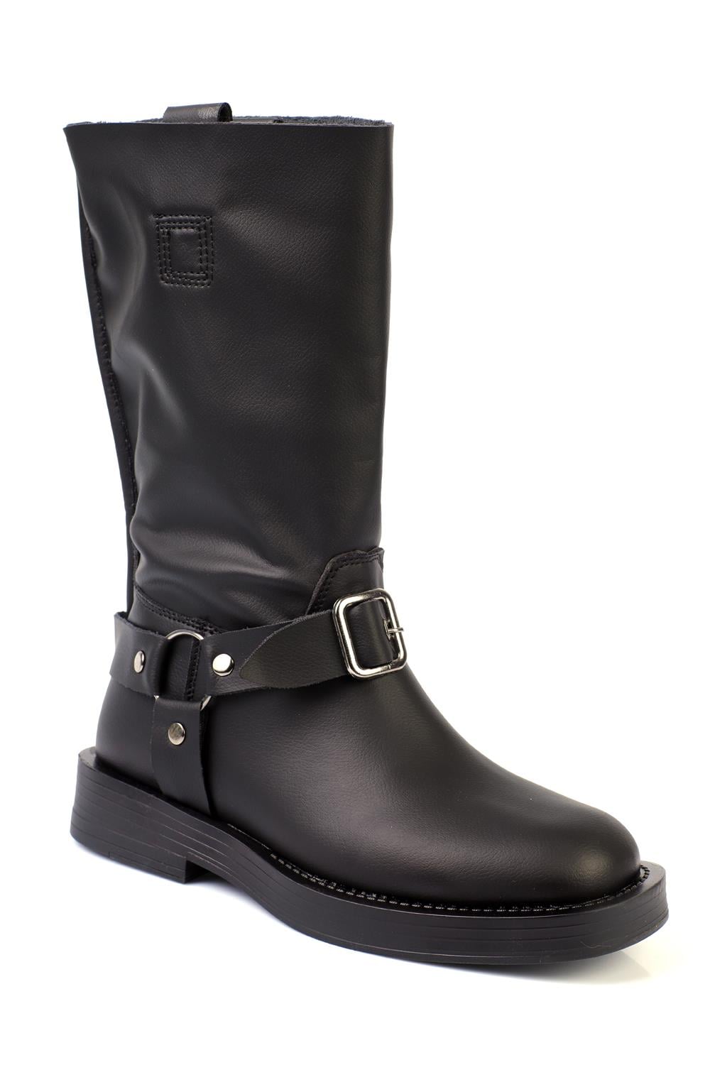 Capone Long Biker Women Black Boots
