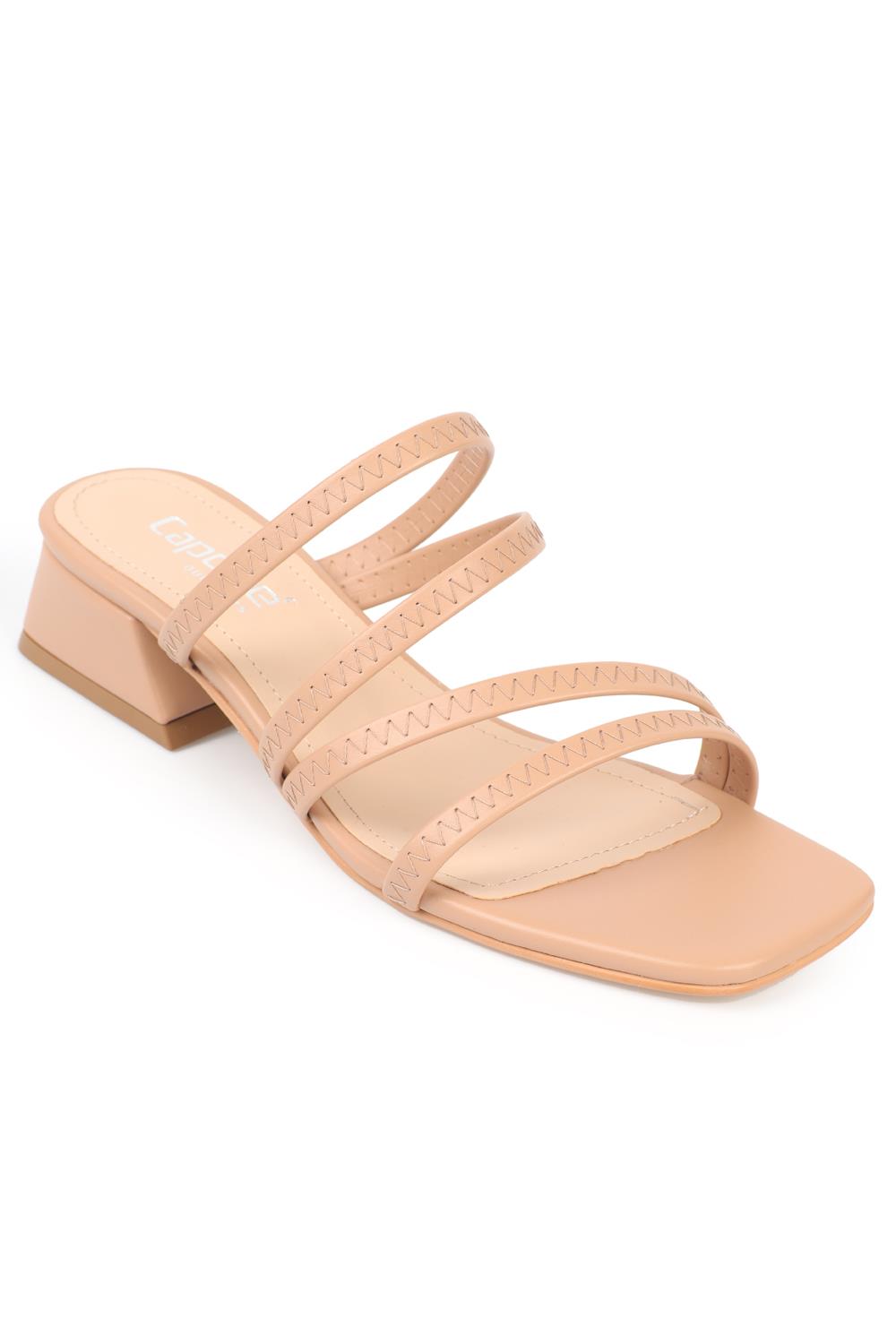 Capone Low Heel Chic Daily Women Nude Sandals
