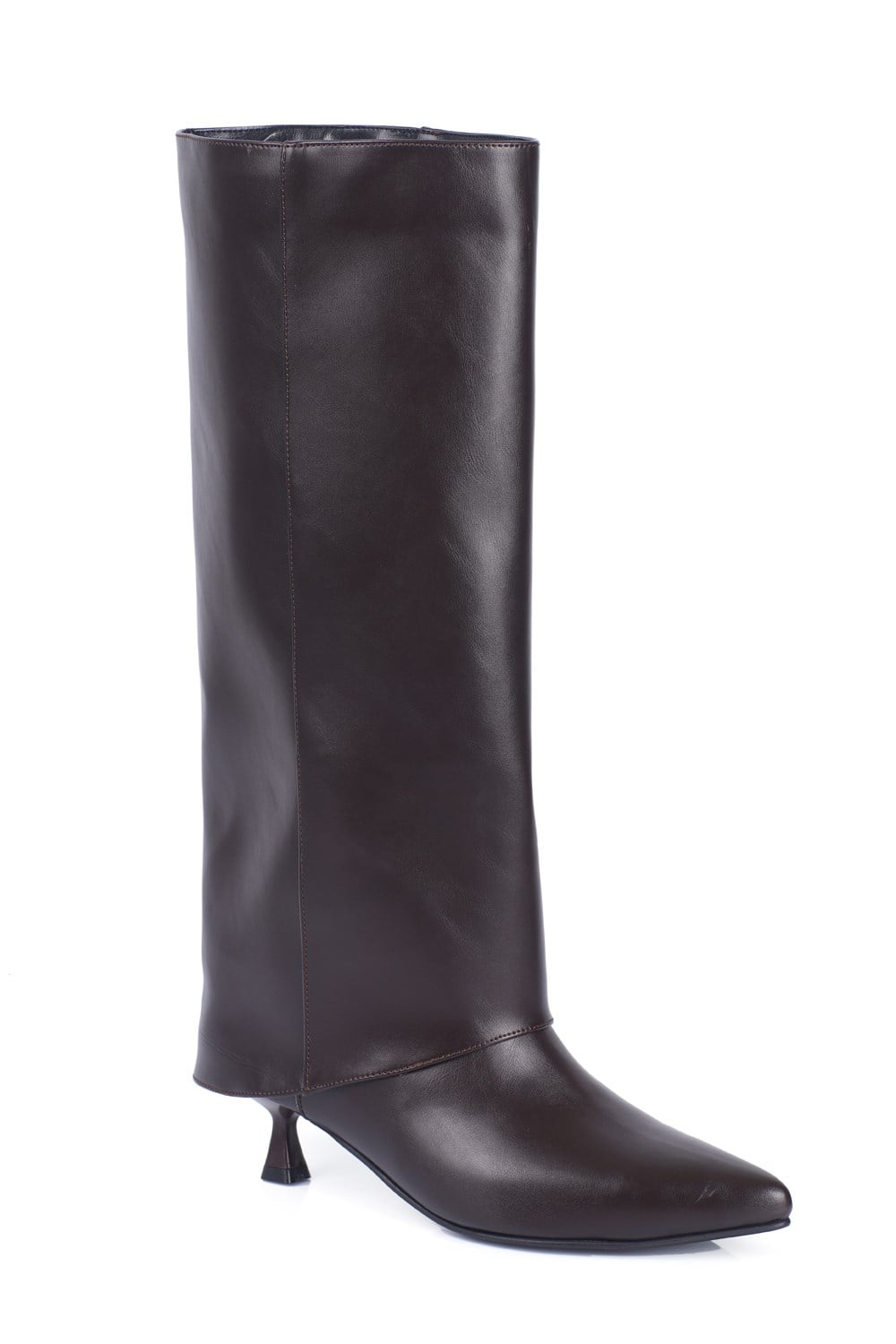 Capone Lynnet Pointed Toe Fold-Over Cuff Women Brown Boot