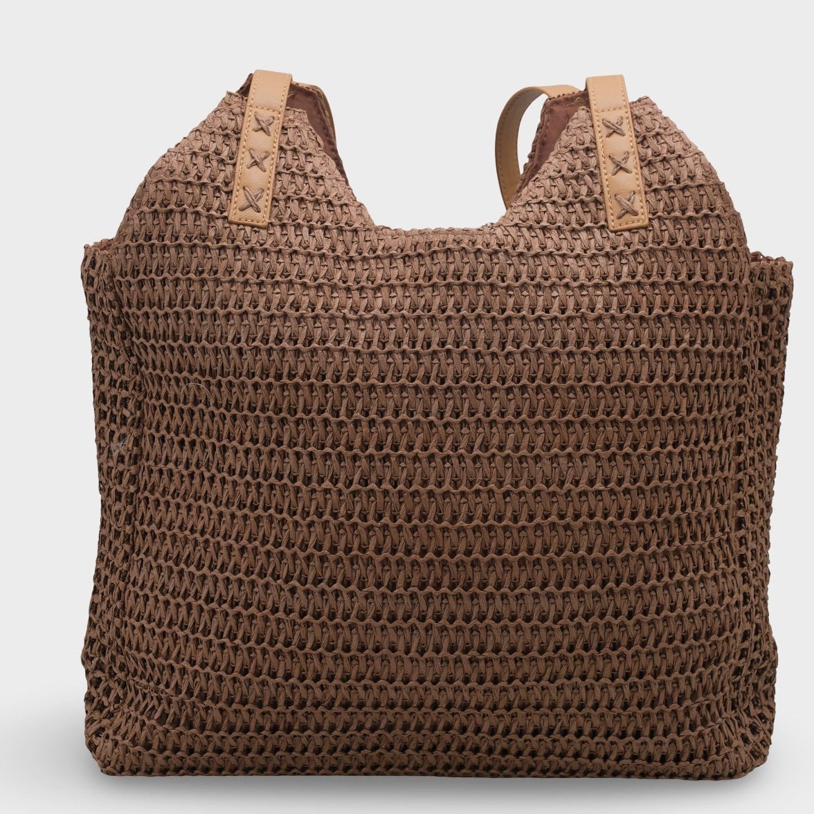 Capone Malaga Raffia Look Women Brown Shoulder Bag