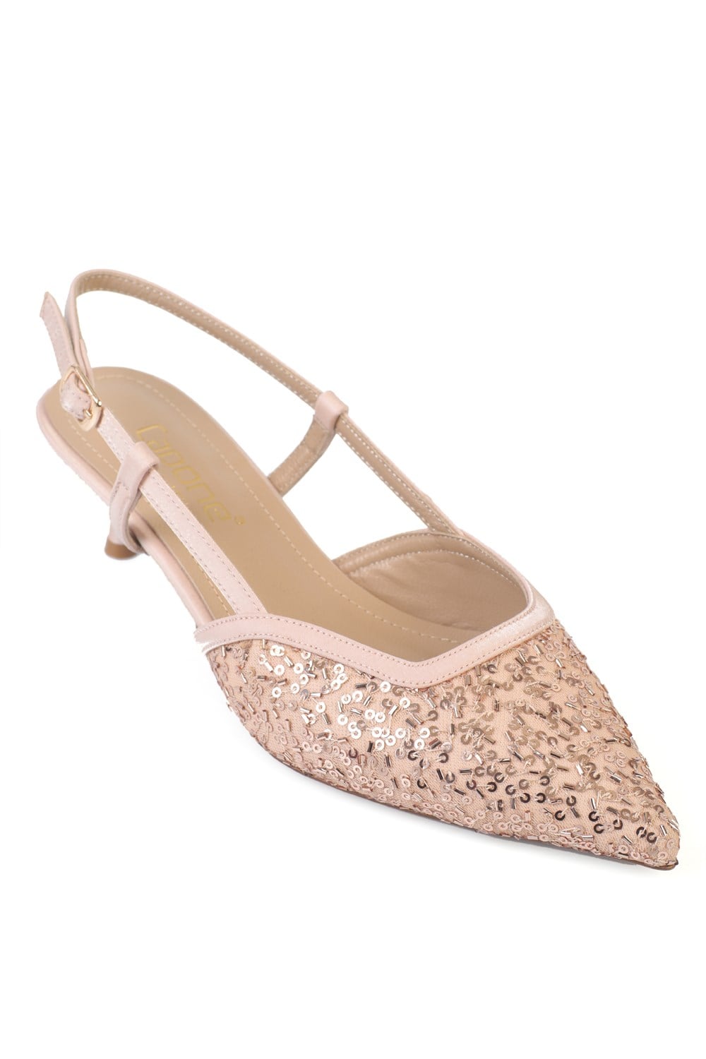 Capone Marianna Genuine Leather Lined Sequin Open Back Women  Shoe
