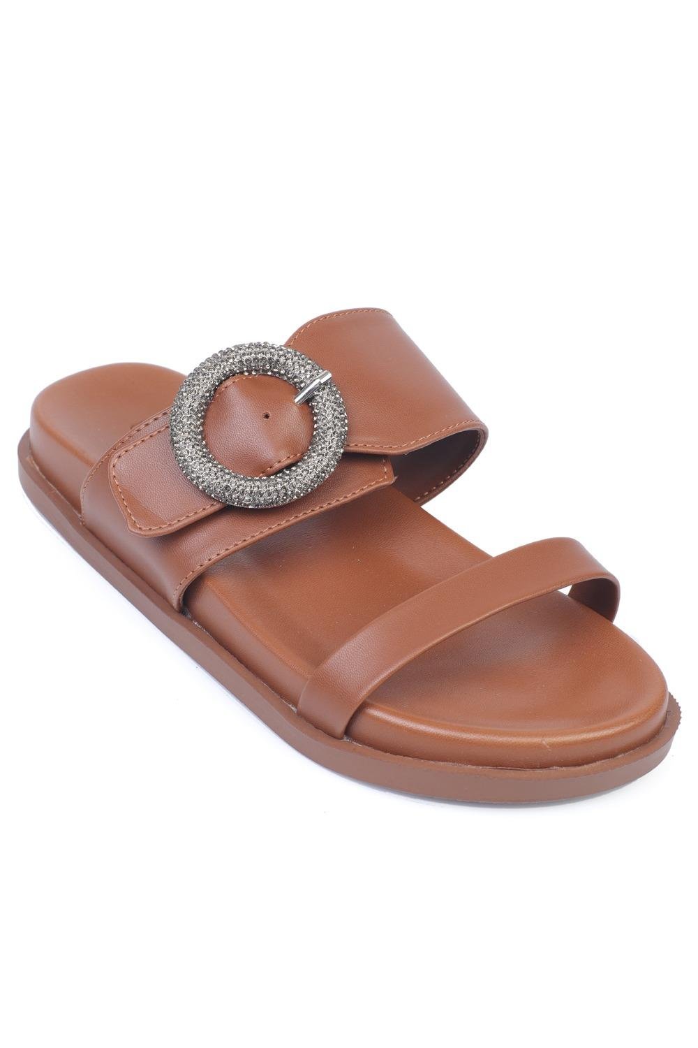 Capone Mary Crystal Embellished Buckled Women  Comfort Sandals