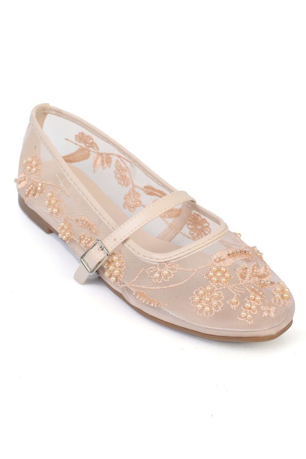 Capone Mathilde Lace Mesh Embroidered Women  Ballet Flat