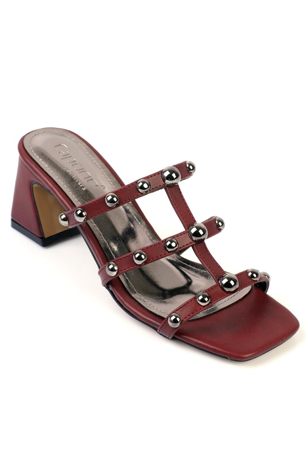 Capone Medium Heeled Strapped Metal Accessory Women  Sandals
