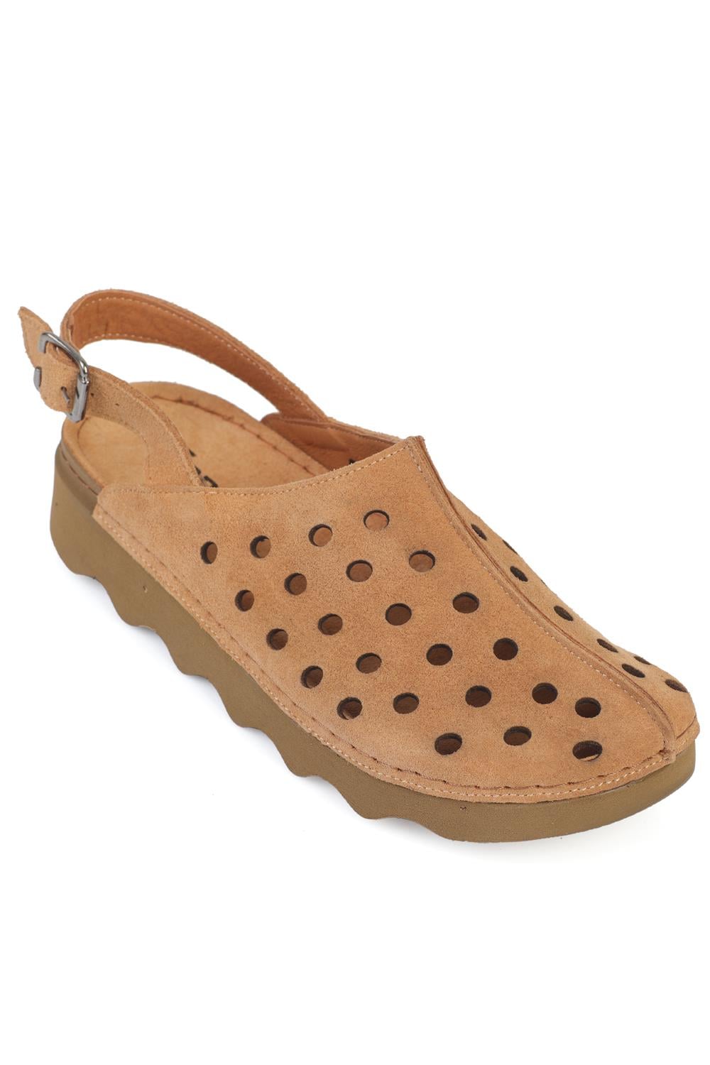 Capone Meghan Genuine Leather Soft Comfort Women Camel Sandal