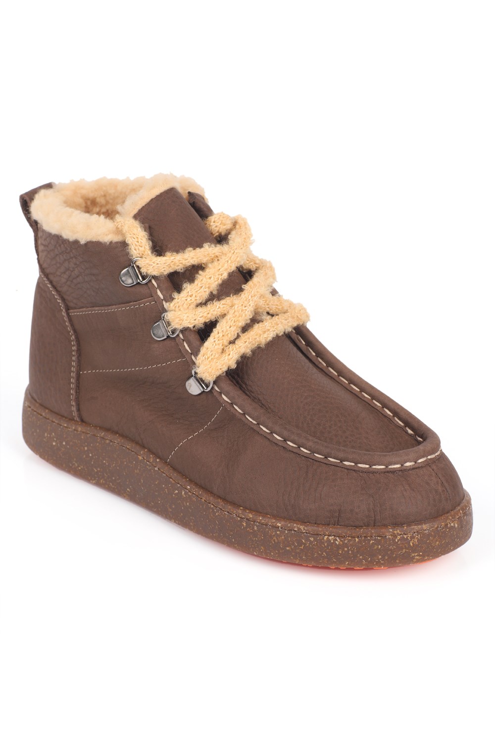 Capone Merrilee Genuine Nubuck Leather Comfort Women Brown Ankle Boot