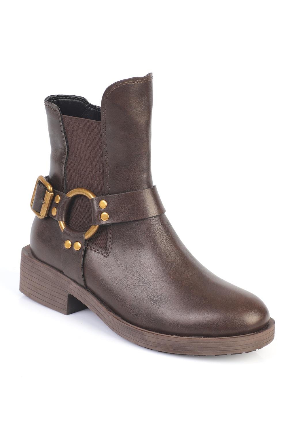 Capone Metal Accessory Elastic Biker Boots