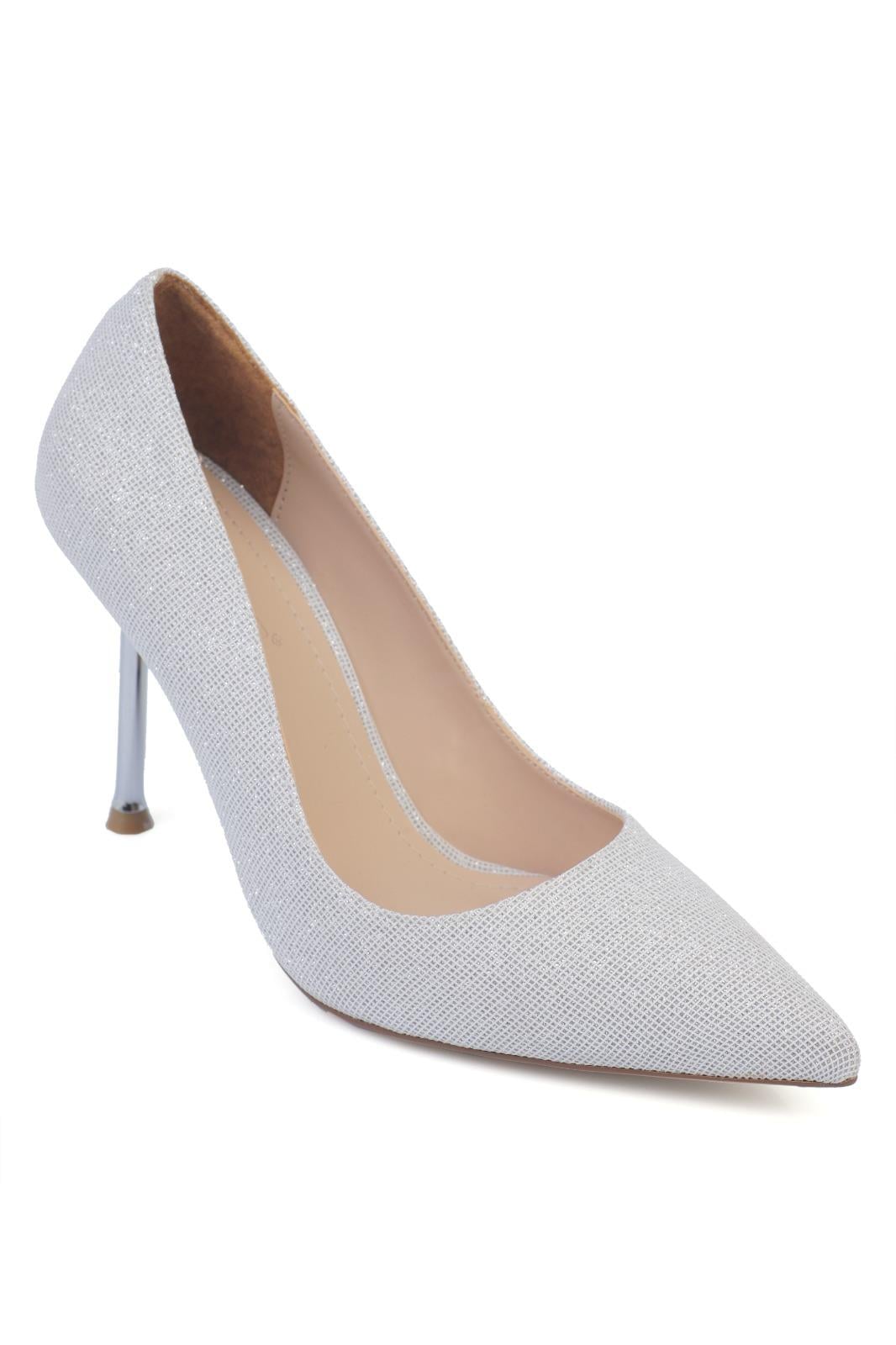 Capone Metal Medium Heel Women Silver Stiletto