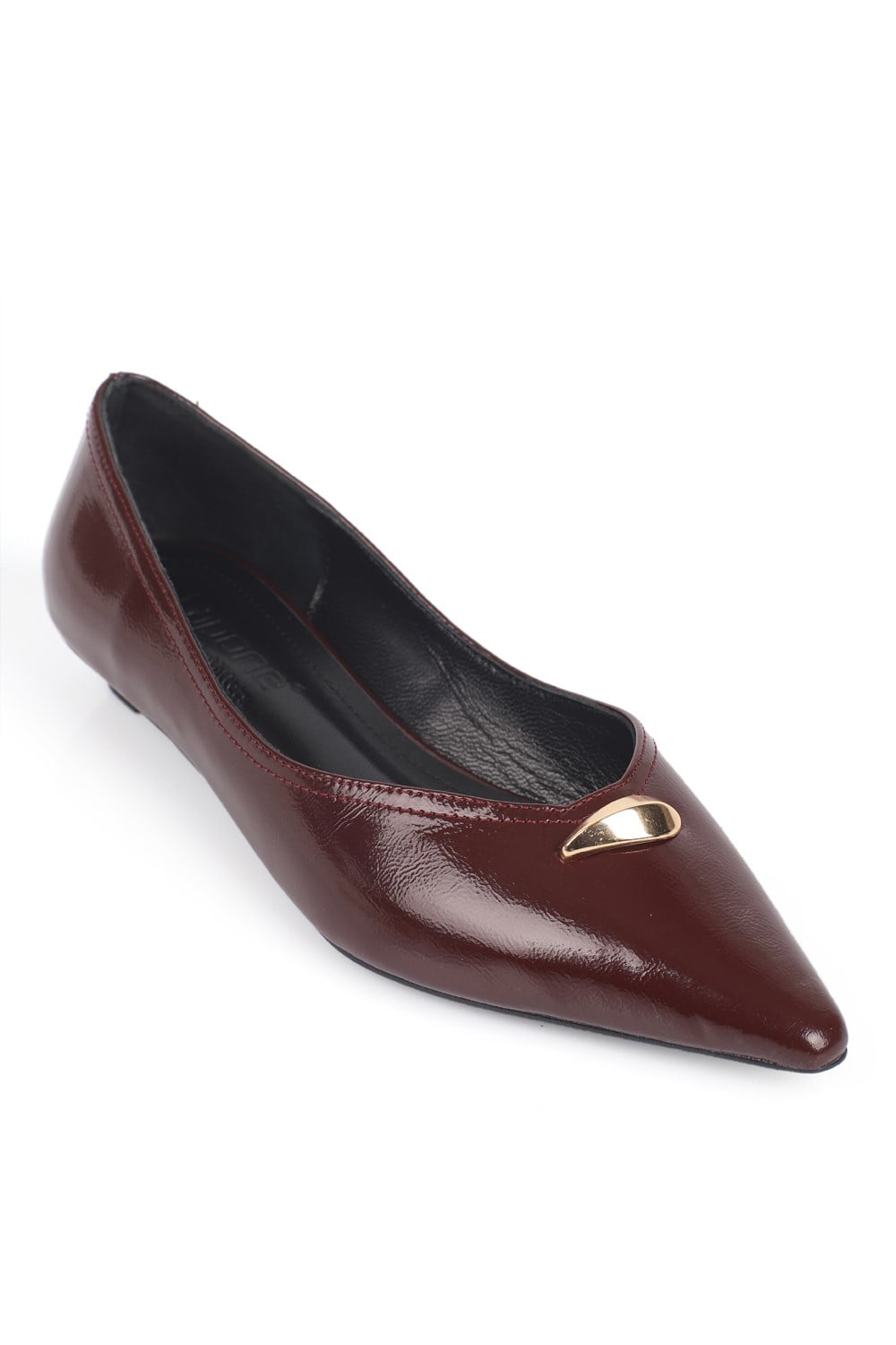 Capone Michelle Genuine Leather Pointed Toe Low Heel Elegant Women Burgundy Shoe