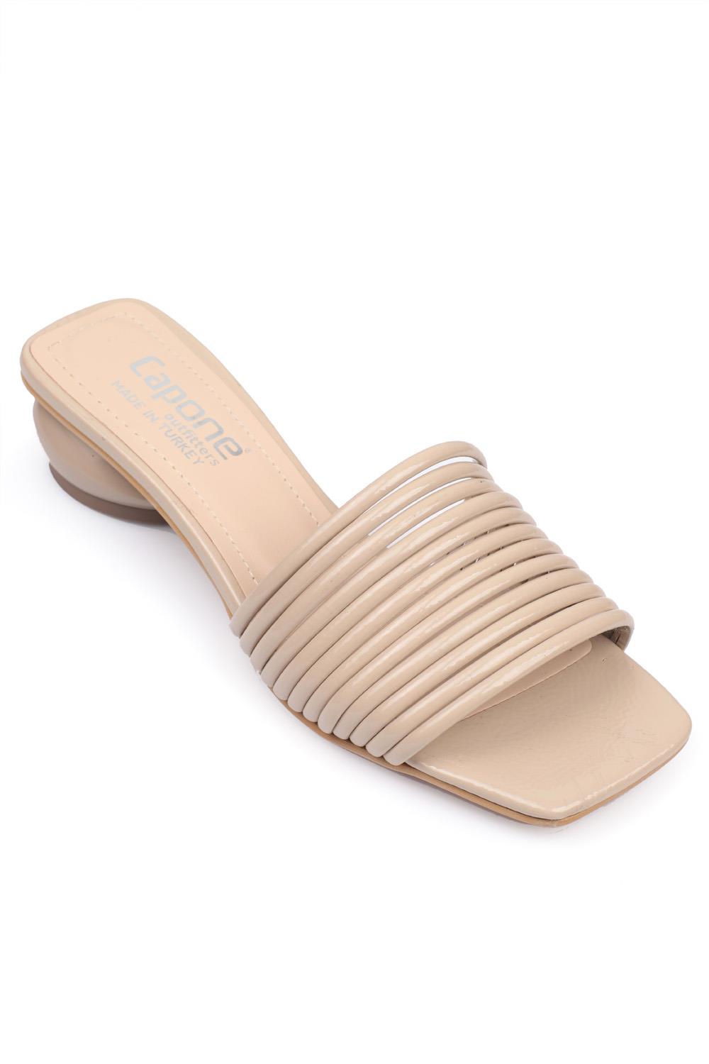 Capone Mid Heel Chic Daily Women Nude Sandals