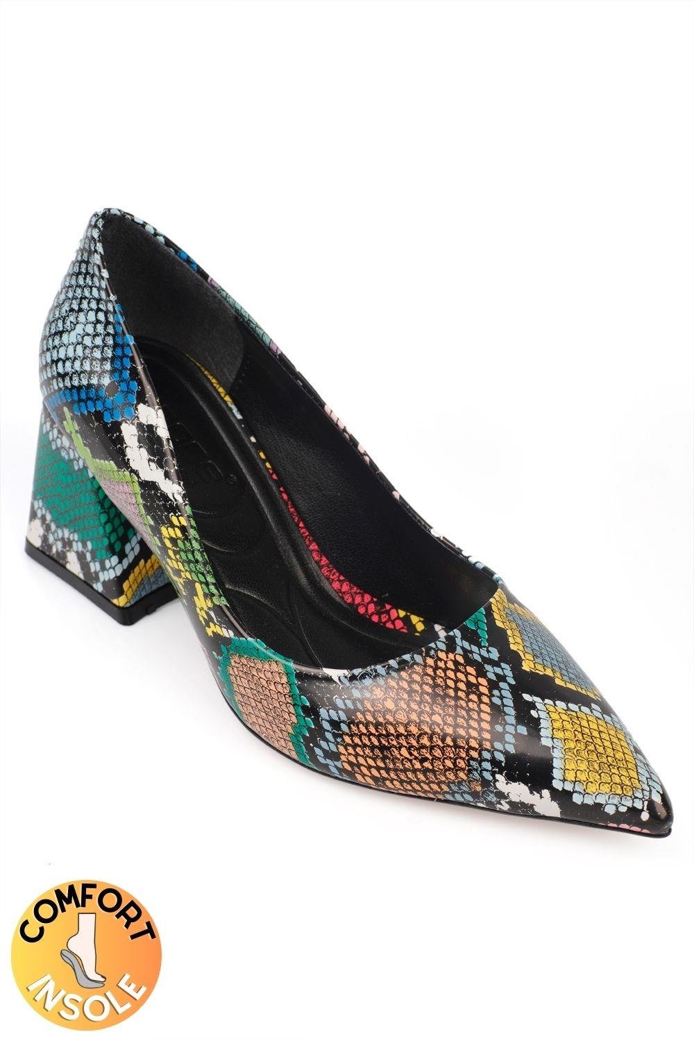 Capone Mid Heel Soft Padded Insole Women Multicolored Shoes