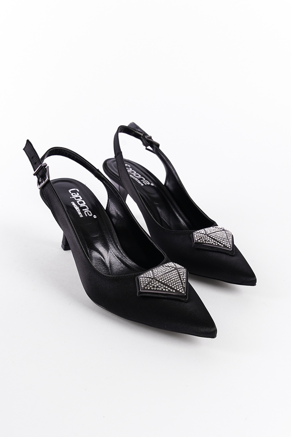 Capone Mid Heeled Crystal Embellished Stiletto