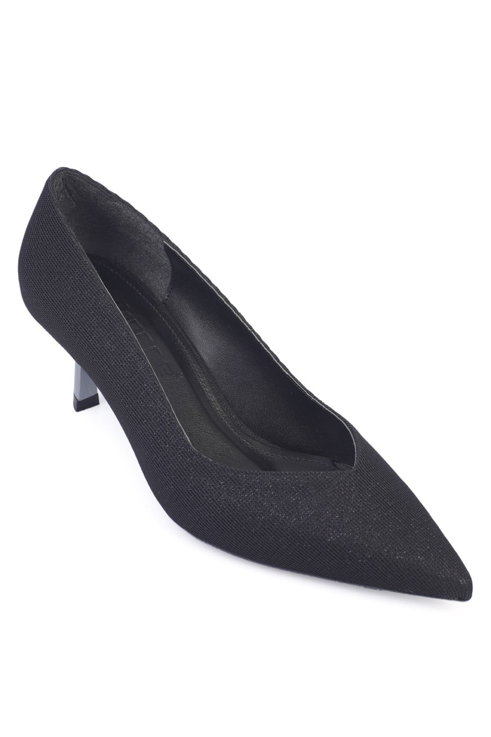 Capone Mid Heeled Metal Heeled Women Black Stiletto