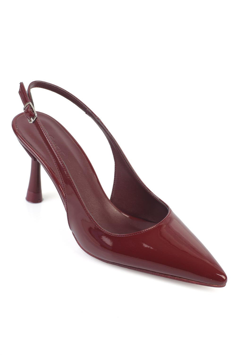 Capone Moina Pointed Toe Mid Heel Slingback Women Burgundy Shoe