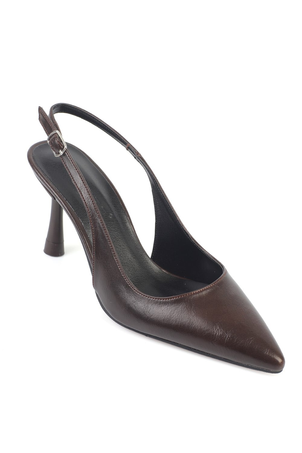 Capone Moina Pointed Toe Mid Heel Slingback Women Brown Shoe