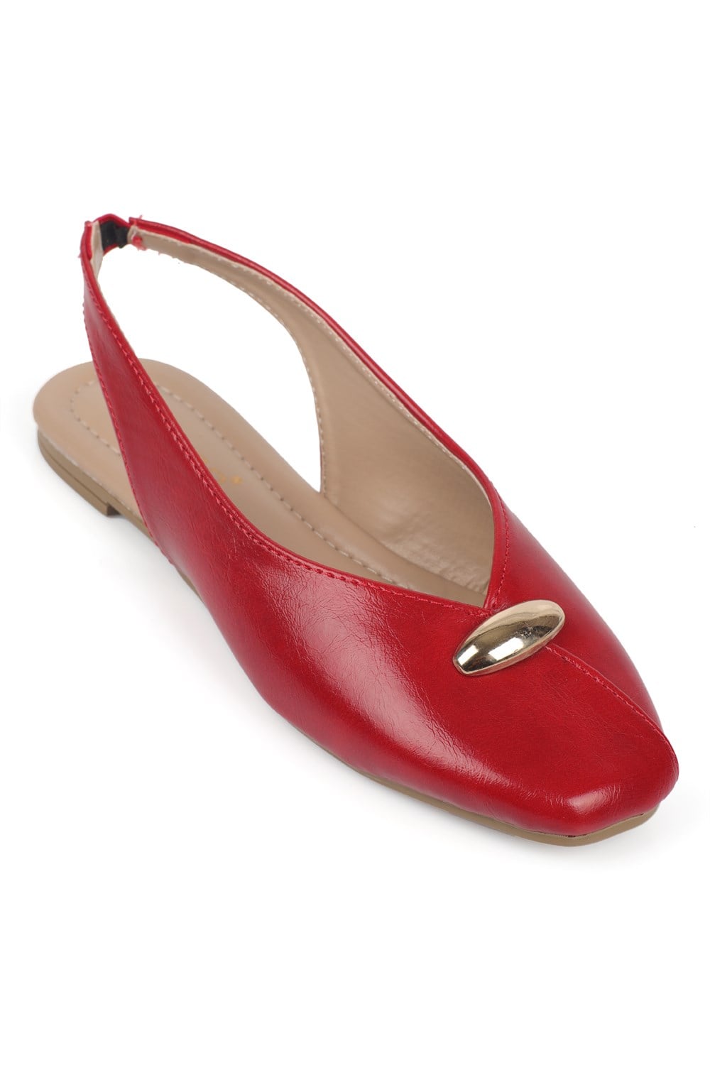Capone Nicolea Square Toe Metallic Accessory Open Back Ballet Flat