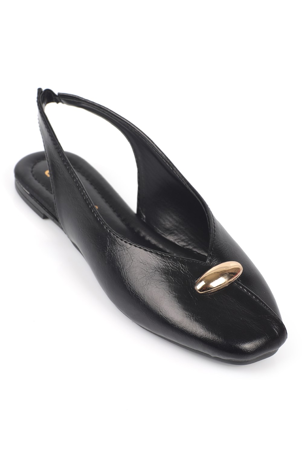 Capone Nicolea Square Toe Metallic Accessory Open Back Ballet Flat