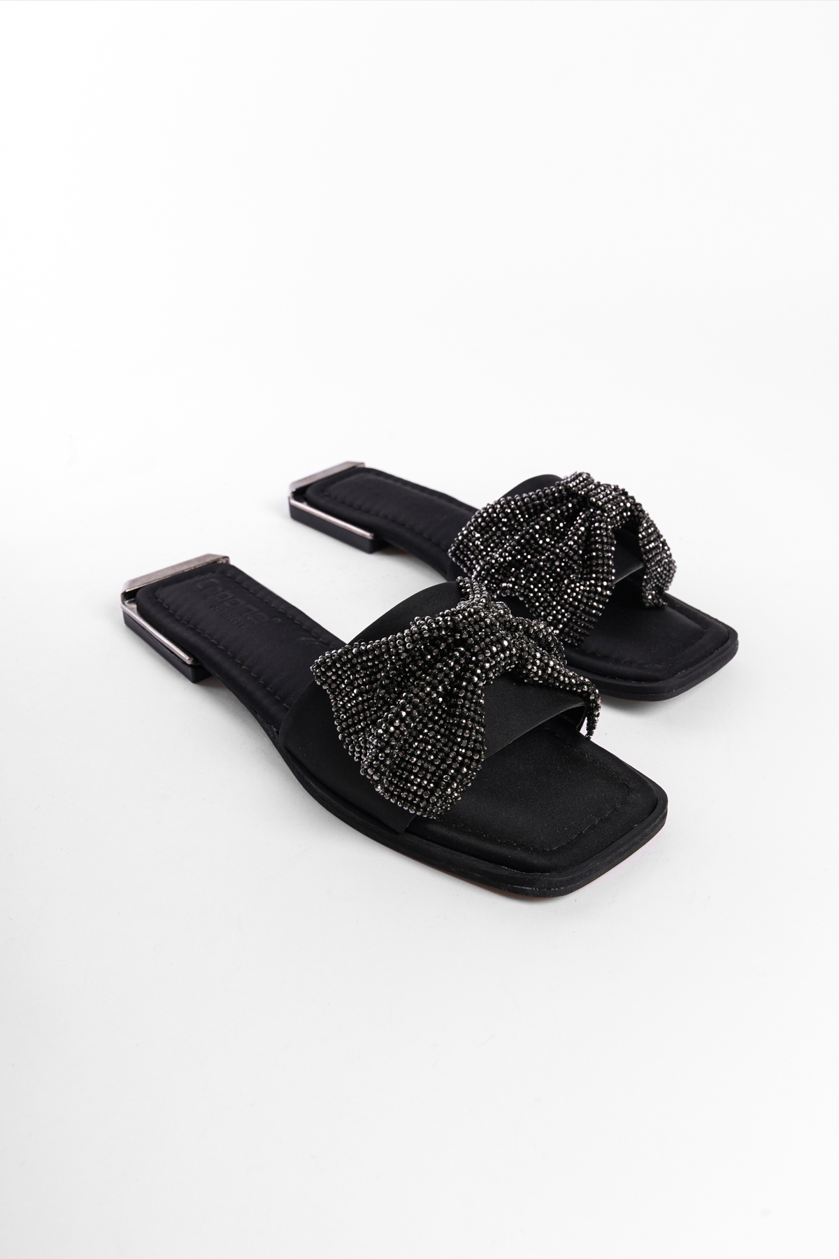 Capone Outfitters 1026 Women Satin Black Sandal