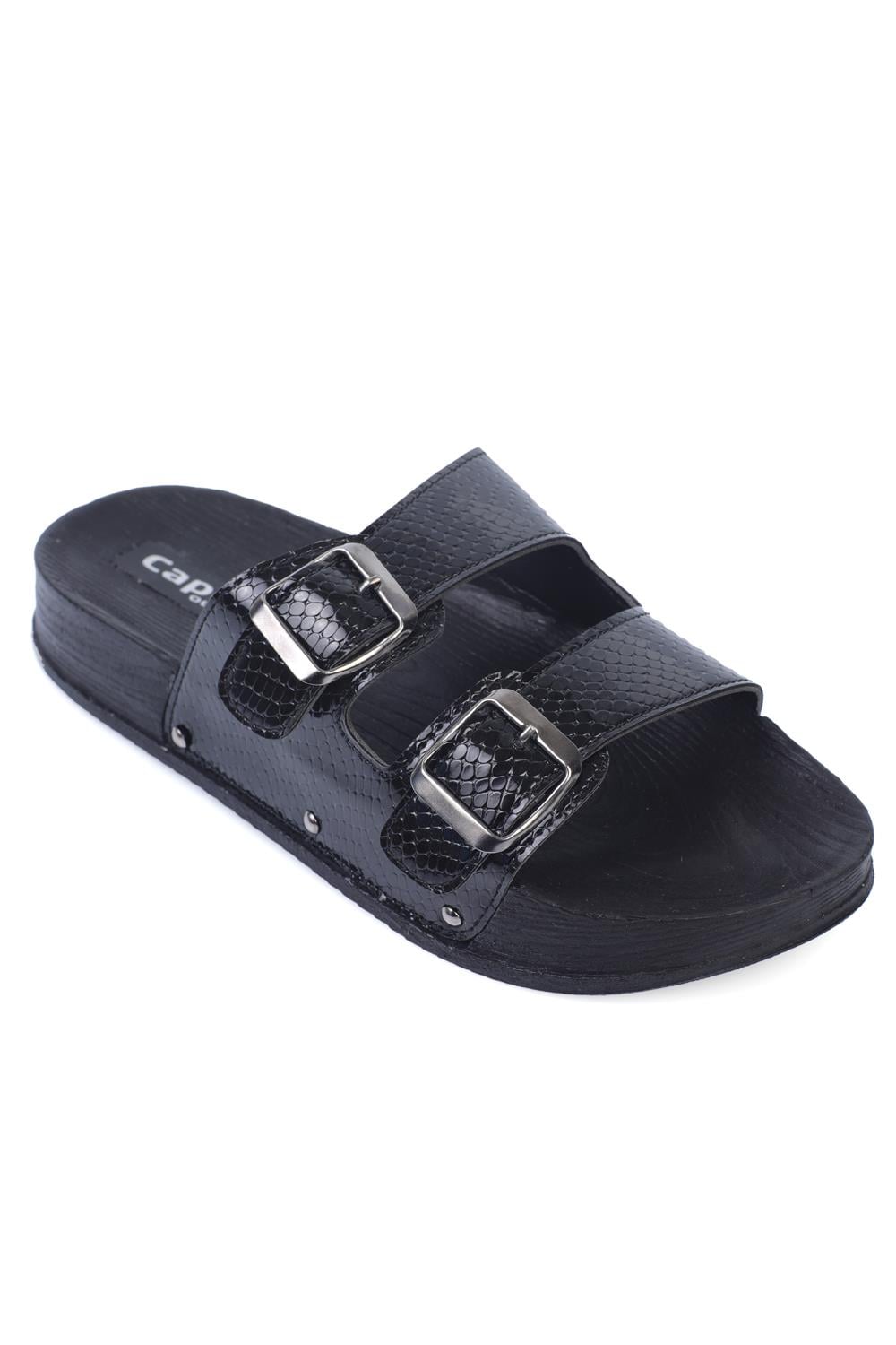 Capone Outfitters 1052 Women Metallic Black Sandal