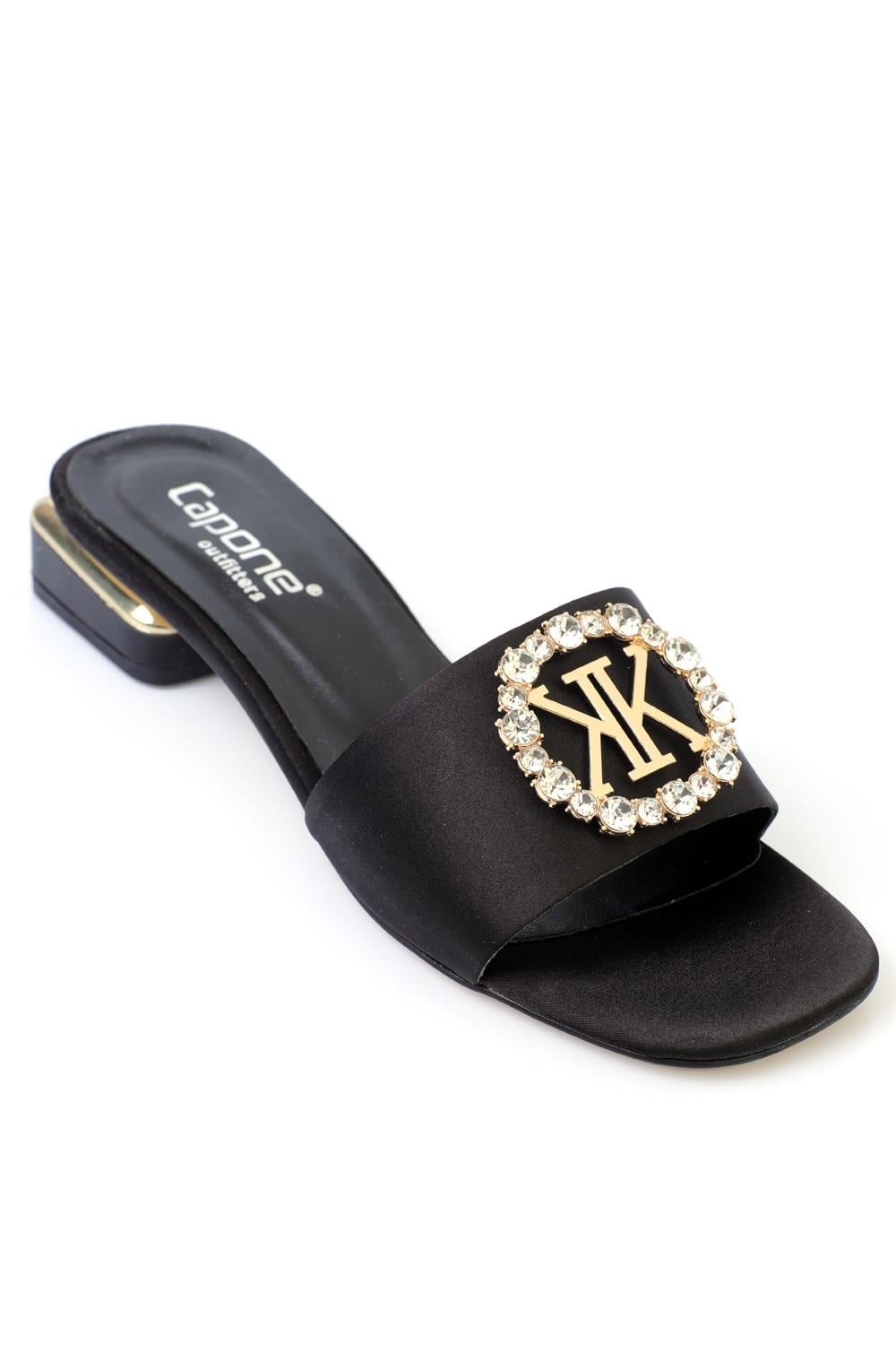 Capone Outfitters 323 Women Satin Black Sandal