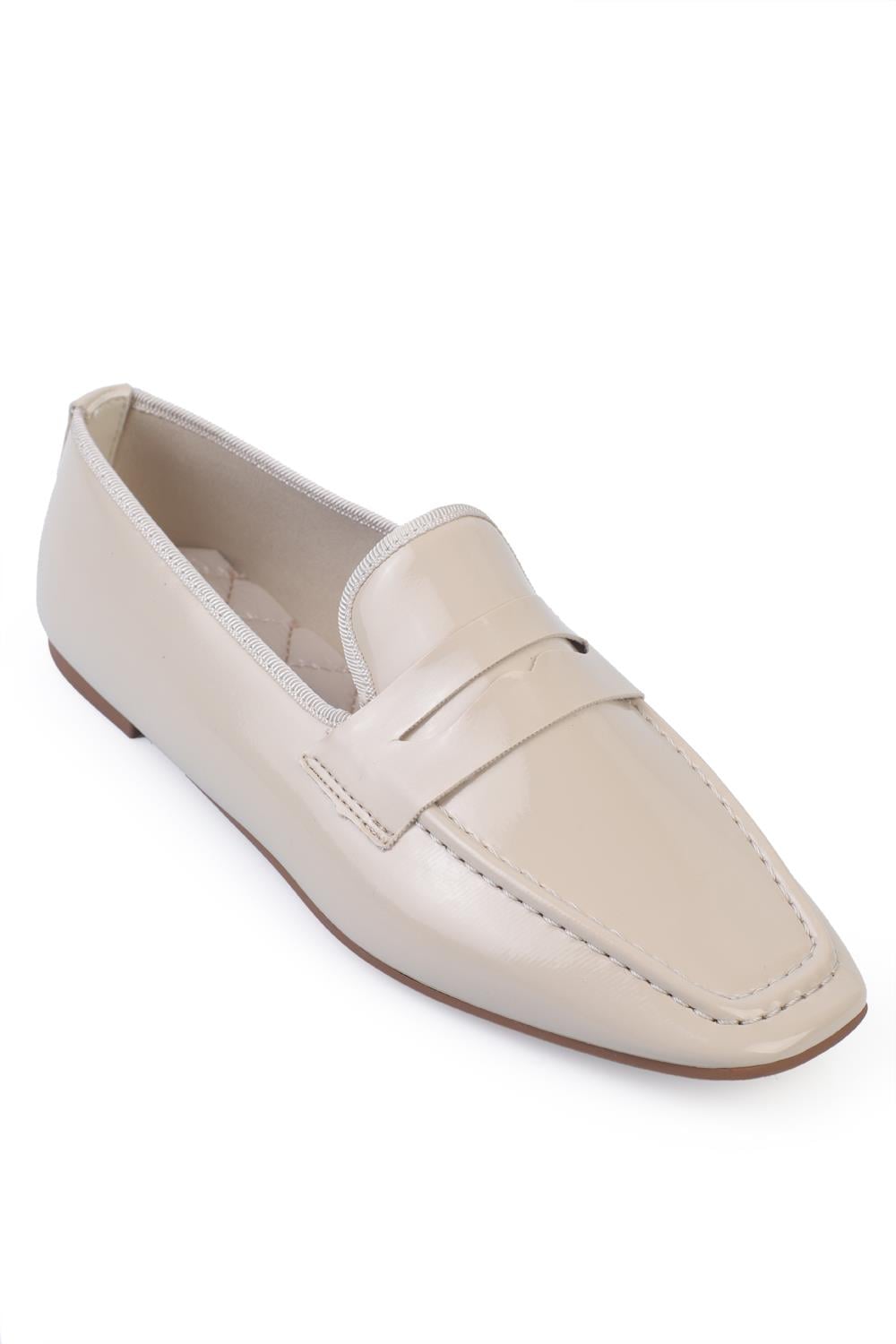Capone Outfitters 335 Women Patent Beige Loafer