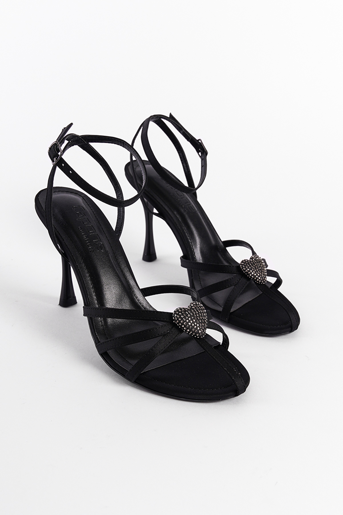 Capone Outfitters 3656 Women Satin Black Sandal