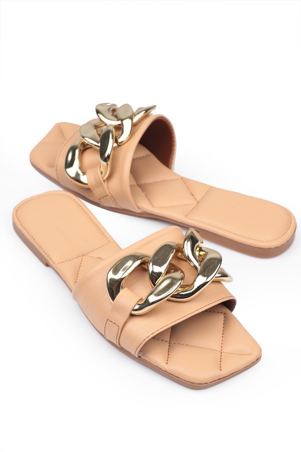 Women's Cuce Detroit Lions Nude Slip-On Sandals