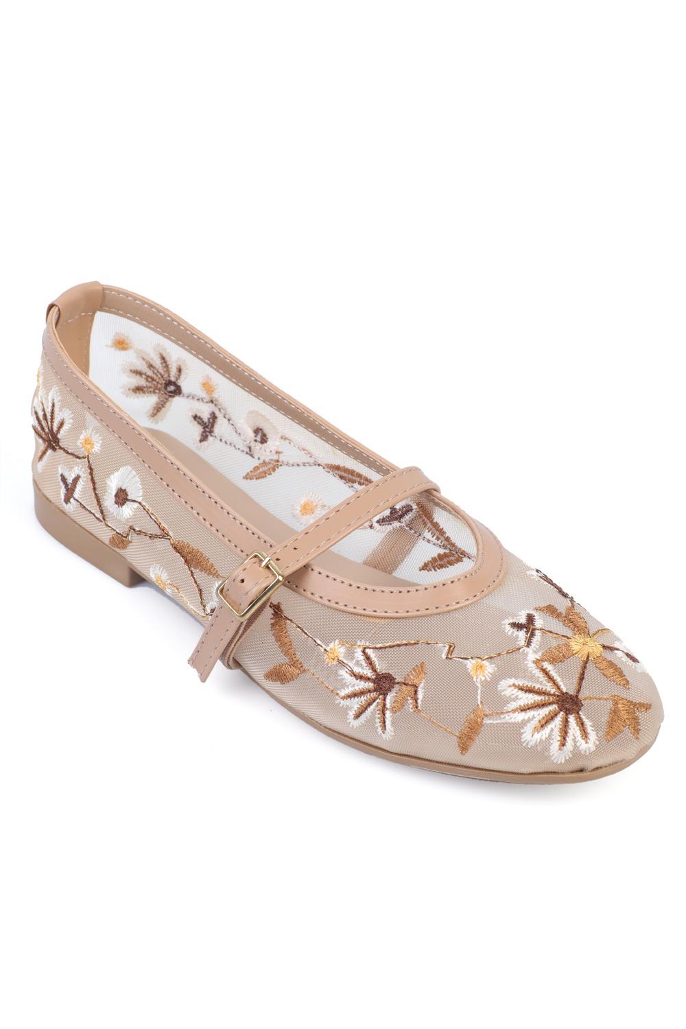 Capone Outfitters 607 Women Beige Ballerina