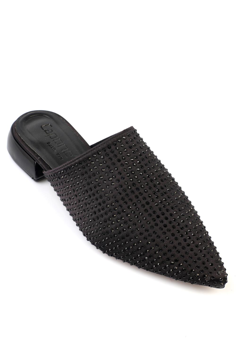 Capone Outfitters 726 Women Satin Black Sandal