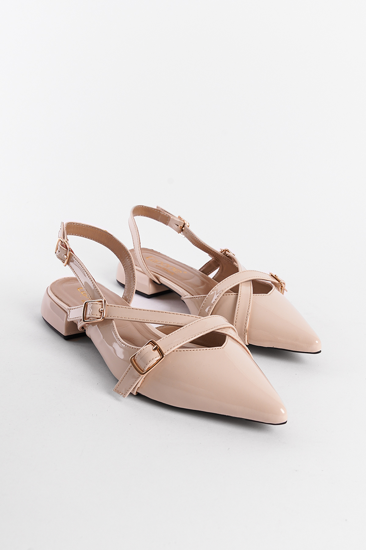 Capone Outfitters 727 Women Patent Beige Heeled
