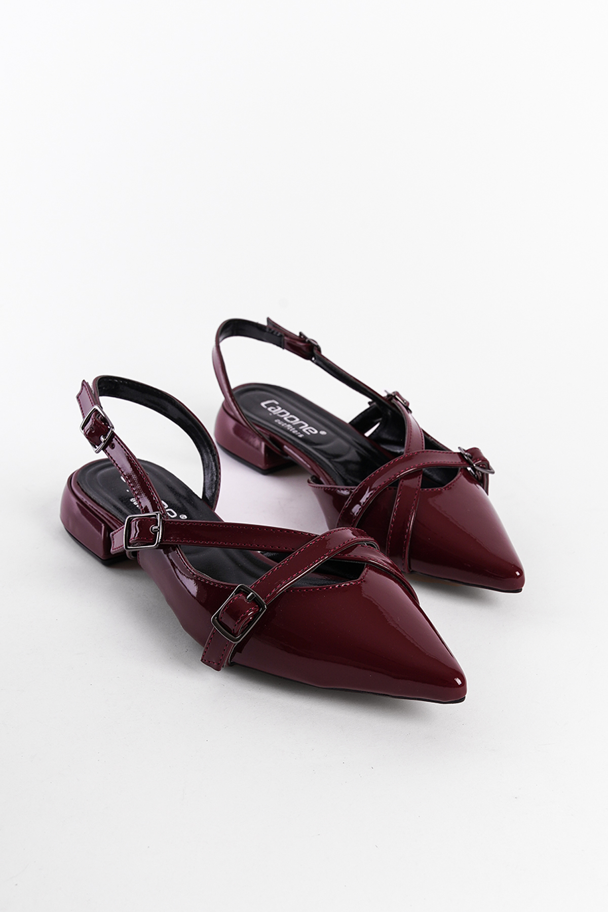 Capone Outfitters 727 Women Patent Burgundy Heeled