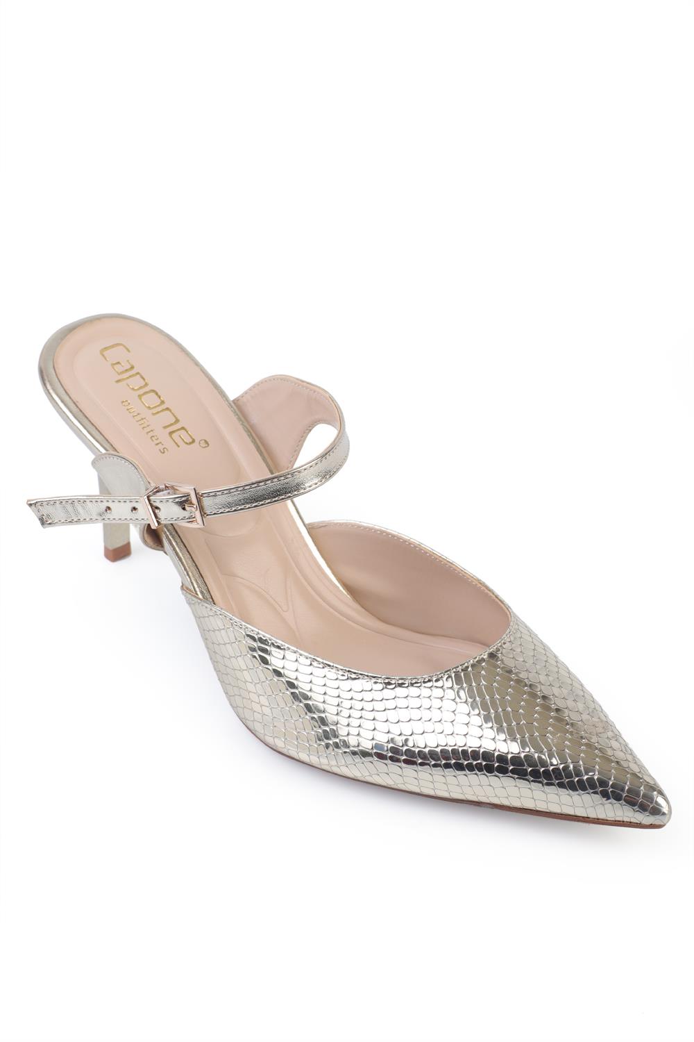 Capone Outfitters 762 Women Metallic Gold Sandal