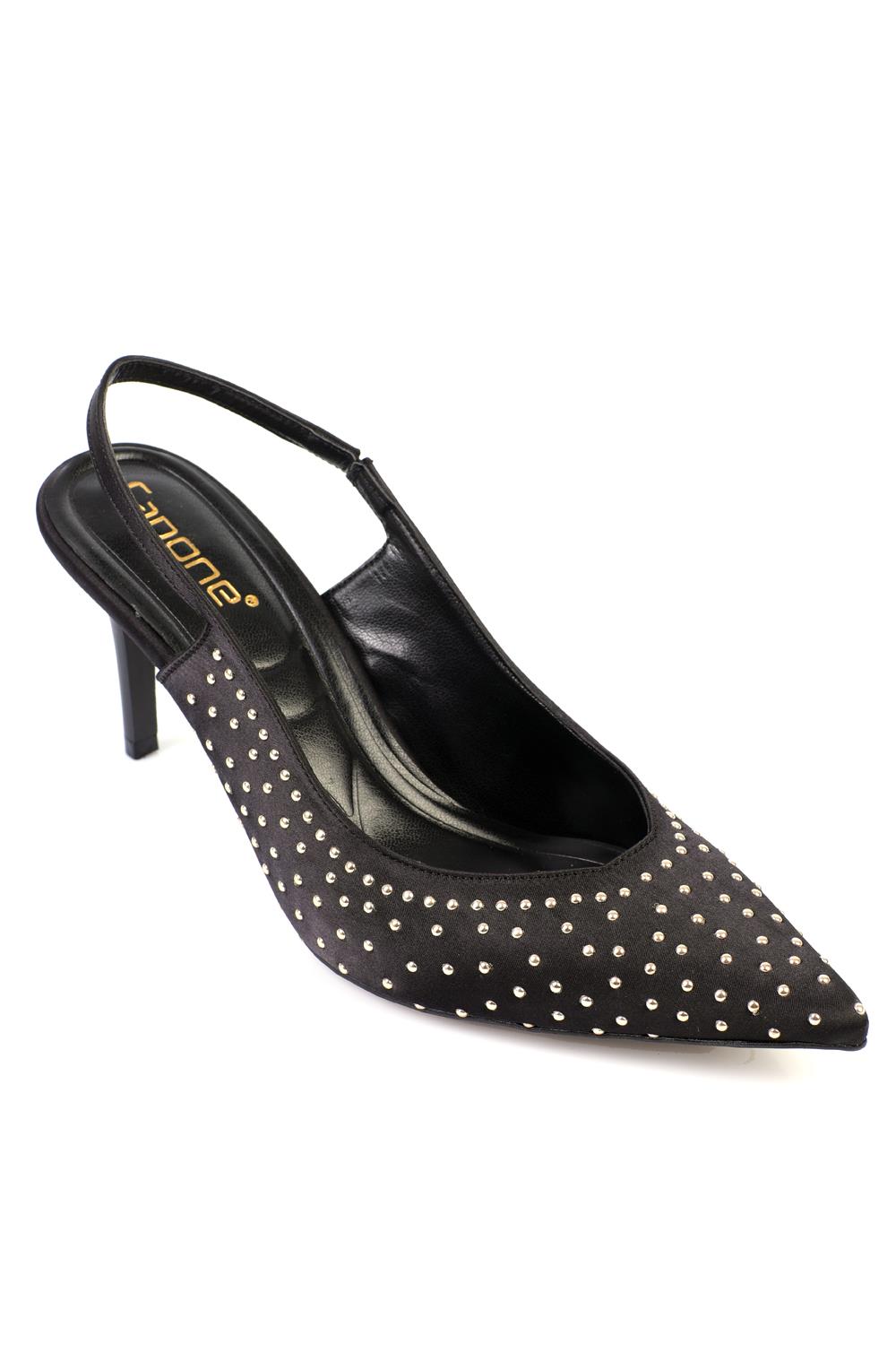 Capone Outfitters 764 Women Satin Black Sandal