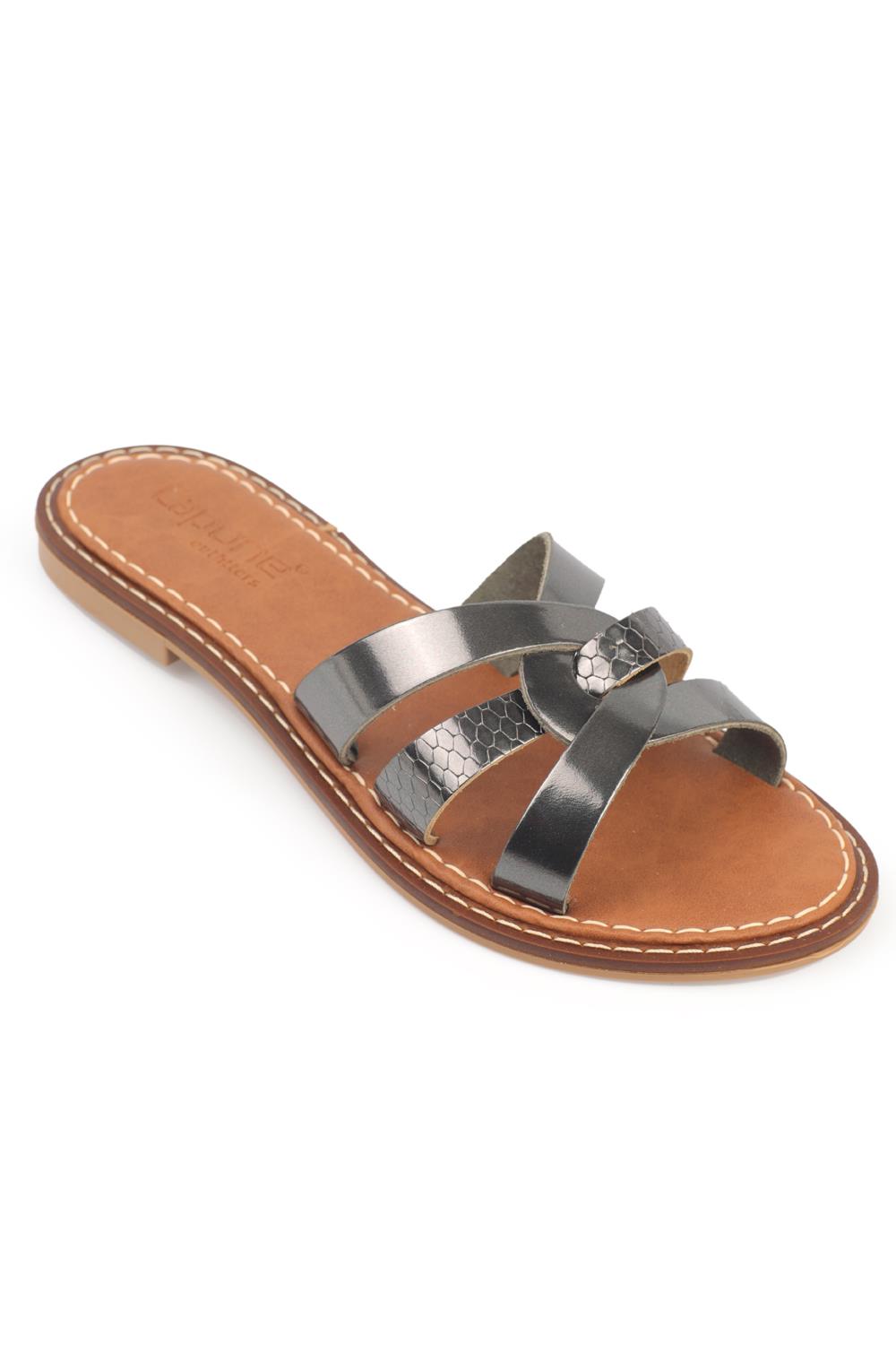 Capone Outfitters 845 Women Platinum Sandal