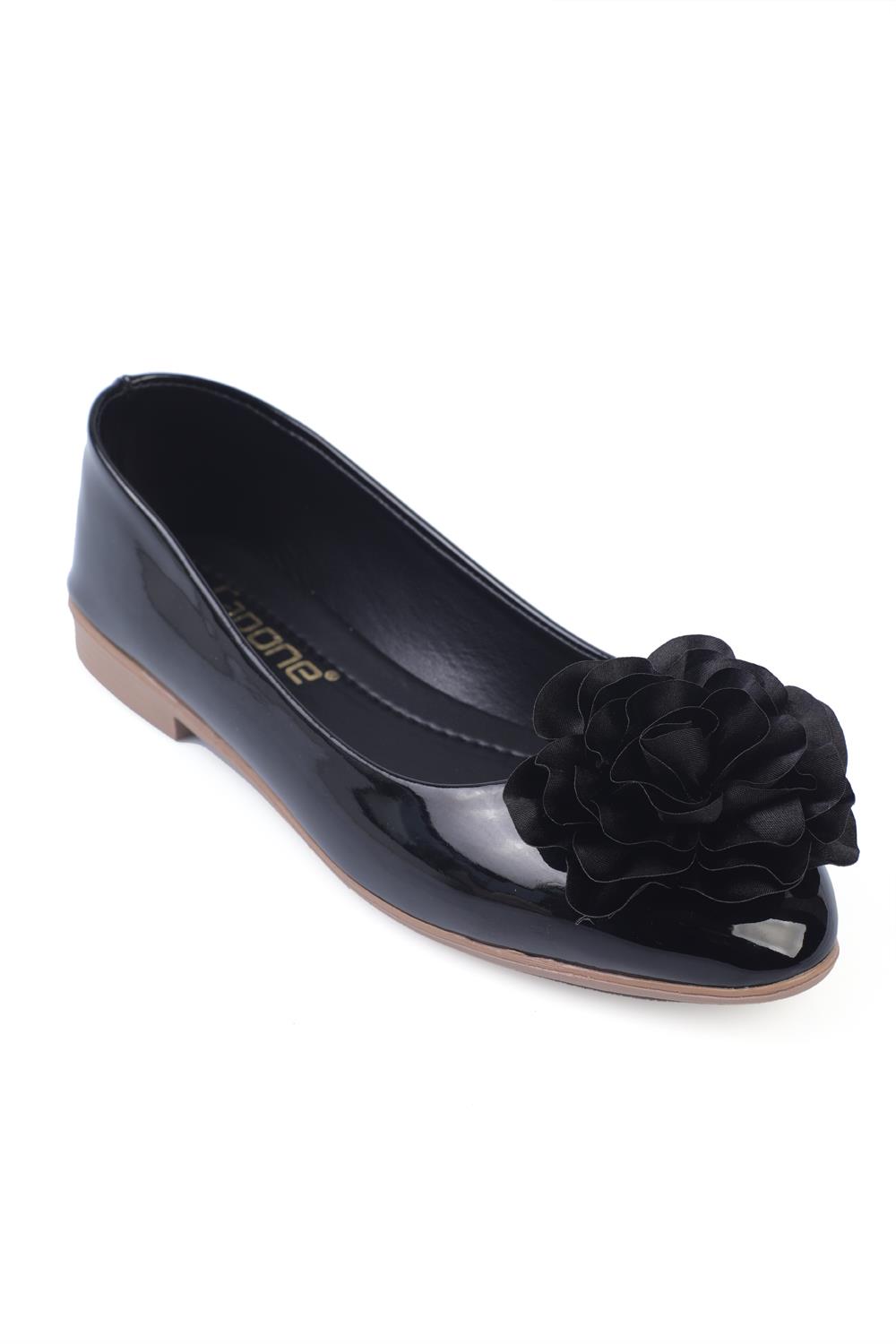 Capone Outfitters BGL01 Women Patent Black Ballerina